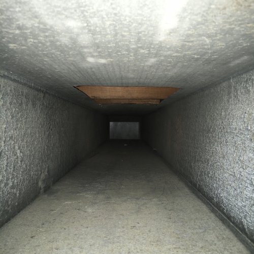 Duct interior after professional cleaning