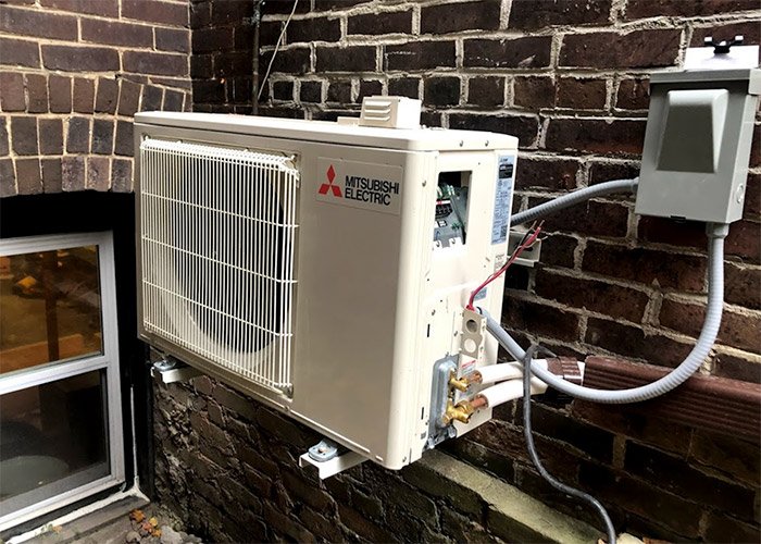 Ductless mini split outdoor unit installation